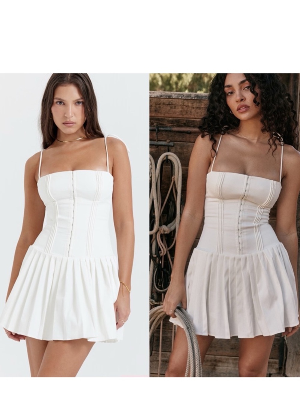 House of CB Marcy White Pleated Mini Corset Dress - Picture 2 of 3